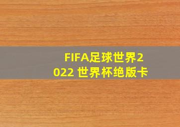 FIFA足球世界2022 世界杯绝版卡